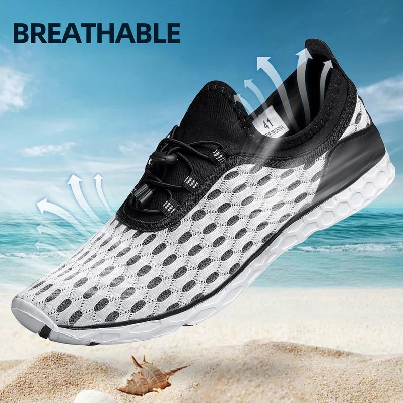 DOUSSPRT Women's Water Shoes Quick Drying Sports Aqua Shoes White Size 6.5 - Image 4